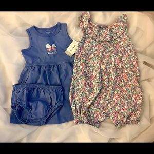 2 Piece Set - Spring dress & romper set